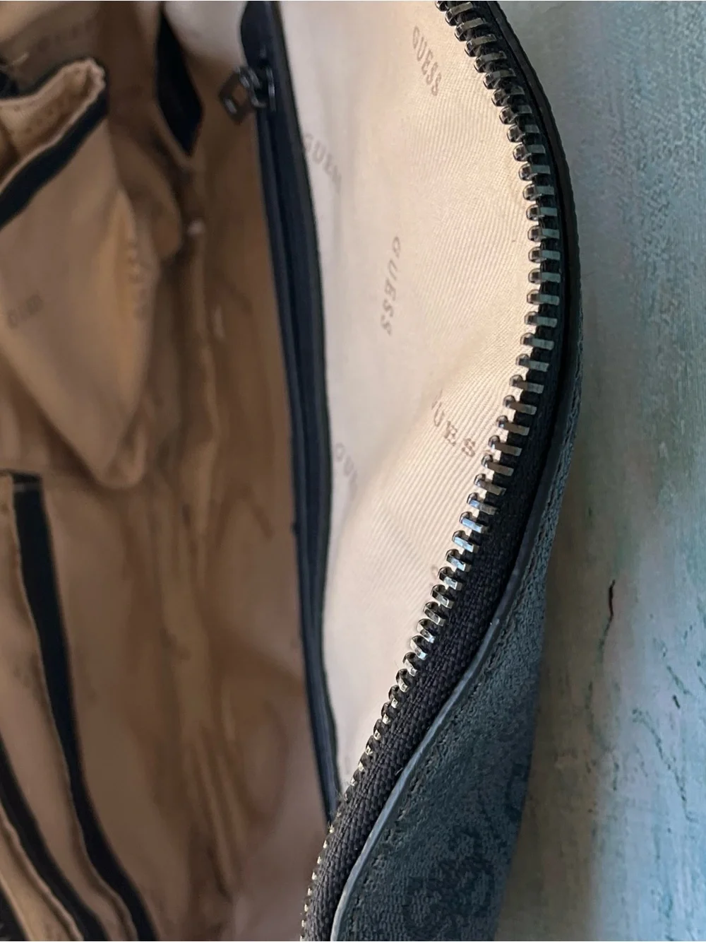 GUESS Manhattan Belt Bag Fanny Pack Sling Bag Charcoal 4G Monogram Logo